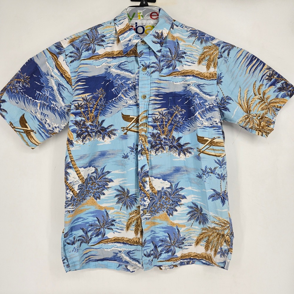Cooke Street‎ Shirt Mens Large Hawaiian Short Sleeve Button Palm Tree Landscape